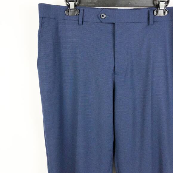 Zanetti Mens Dress Pants 36L Navy Blue Straight Leg Pockets Career Trouser NWOT - Picture 2 of 5